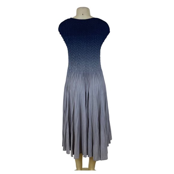 Vannie Couture Women’s Grey Ombre Pleated Midi Dress Stretch One Size Fits Most - Picture 3 of 6